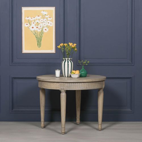 Rustic White Cedar Extending Dining Table - Oval - 2-8 Seater - 100cm-199cm