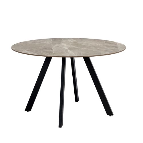 Saldini Grey Sintered Stone 4 Seater Round Dining Table with Spider Legs - 110cm