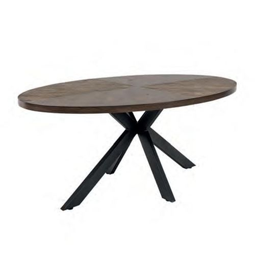 Samara Dark Oak 8 Seater Oval Dining Table with Spider Legs - 180cm