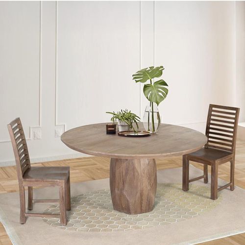 Savona Dining Table - Mango Wood - 6 Seater - 150cm - Round Pedestal