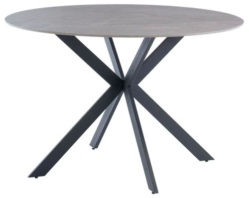 Talia Grey Sintered Stone 4 Seater Round Dining Table with Spider Legs - 120cm