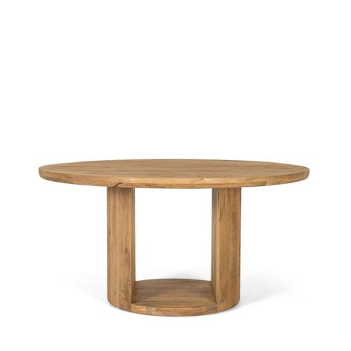 Trieste Dining Table - Natural Mango Wood - 6 Seater - 150cm - Round Pedestal