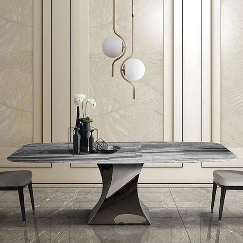 Twist Dining Table - Marble with Pedestal Base - Variation Available