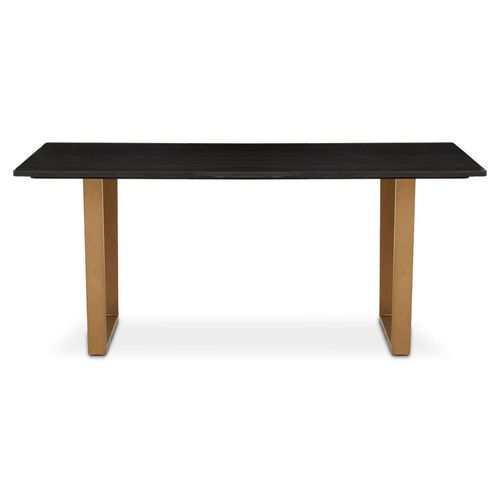 Varana Dining Table - 6 Seater - 180cm - Black Marble with Gold Base
