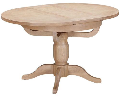 Wilmont Oak 2-4 Seater Round Extending Dining Table - Pedestal Base