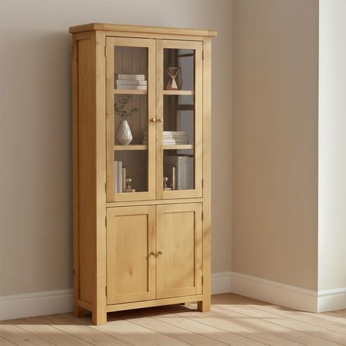 Salisbury Premium Display Cabinet - 4 Door - Oak