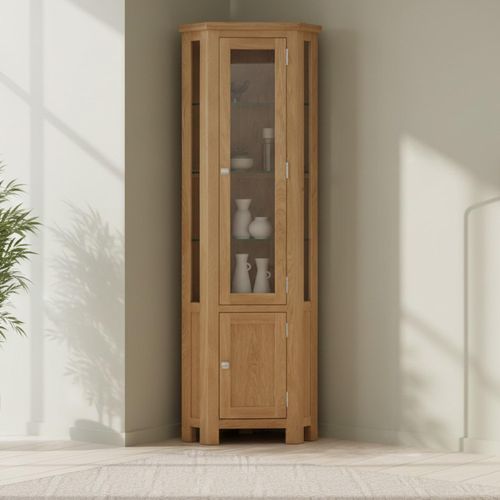 Appleby Corner Display Cabinet - 2 Door - Oak