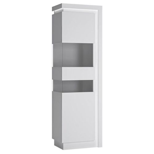 Clearance - Lyon Display Cabinet - LHD - Narrow - White Gloss - A539