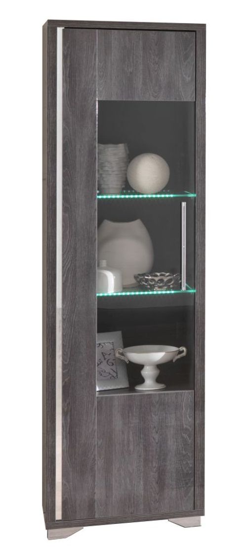 Augusta Grey Oak Effect 1 Door Display Cabinet LHF