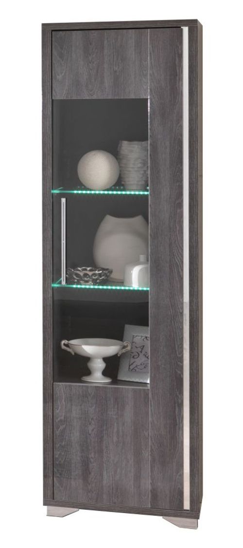 Augusta Grey Oak Effect 1 Door Display Cabinet RHF