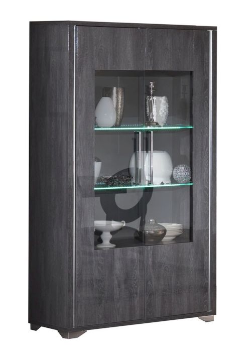 Augusta Grey Oak Effect 2 Door Display Cabinet