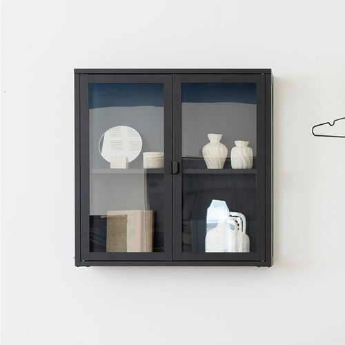Brisbane Display Cabinet - 2 Door - Hanging - Black Metal