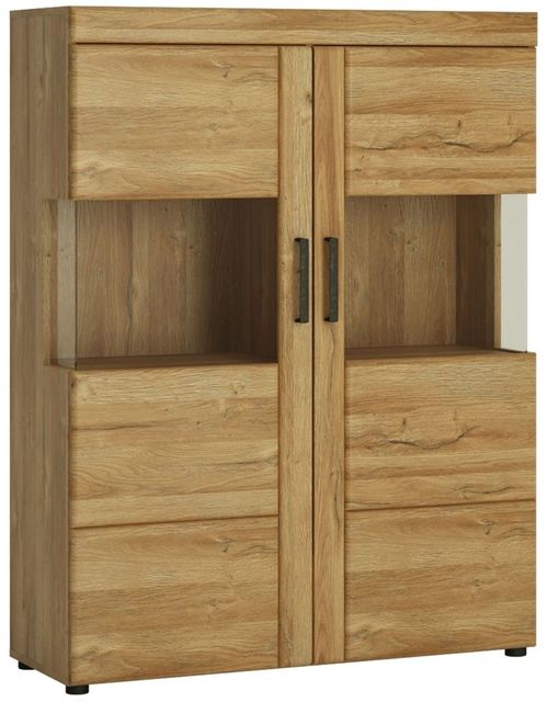 Cortina Oak Effect 2 Door Display Cabinet