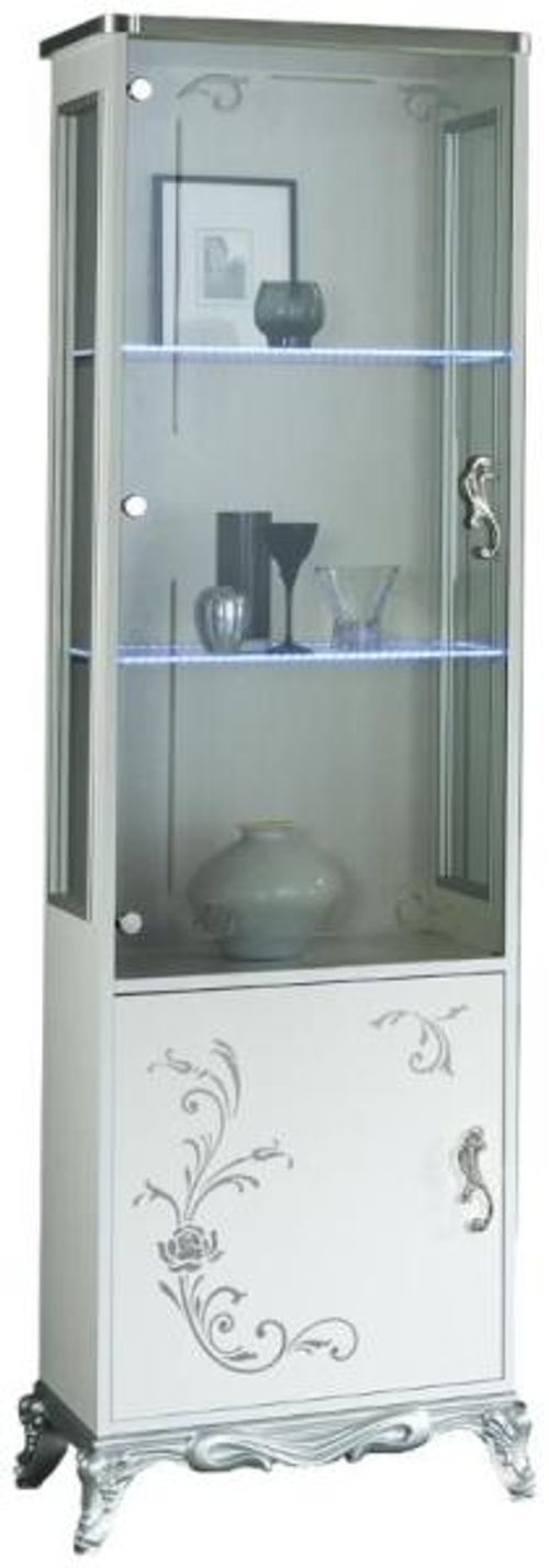 Daniela White Italian 1 Door Display Cabinet
