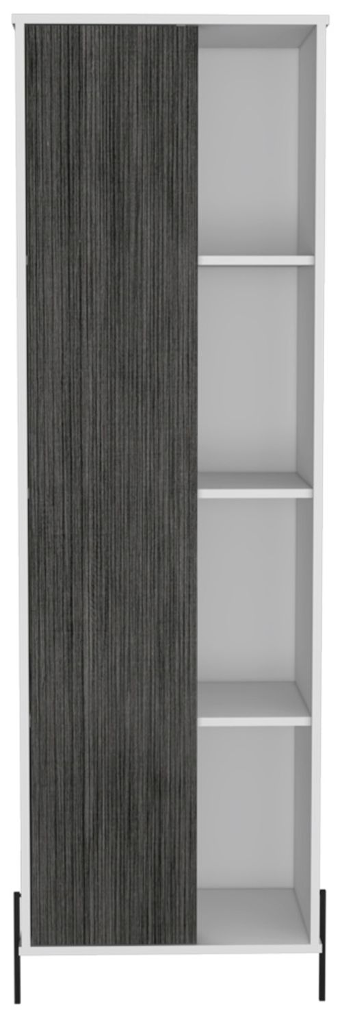 Dallas White and Grey Tall Display Cabinet
