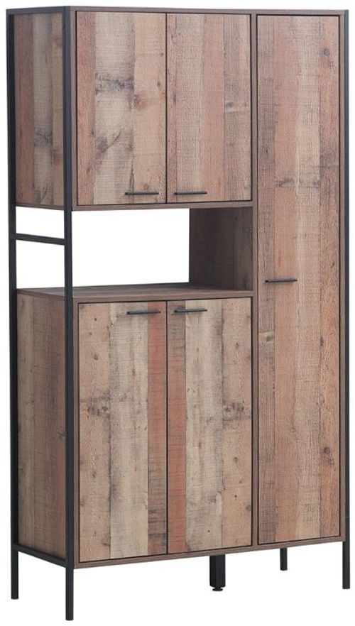 Industrial Rustic Oak Effect 5 Door Kitchen Cabinet