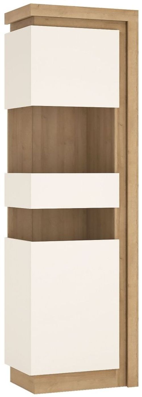 Lyon Oak Effect Narrow Display Cabinet - LHD