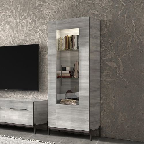 Mia Display Cabinet - 1 Door RHF - Grey