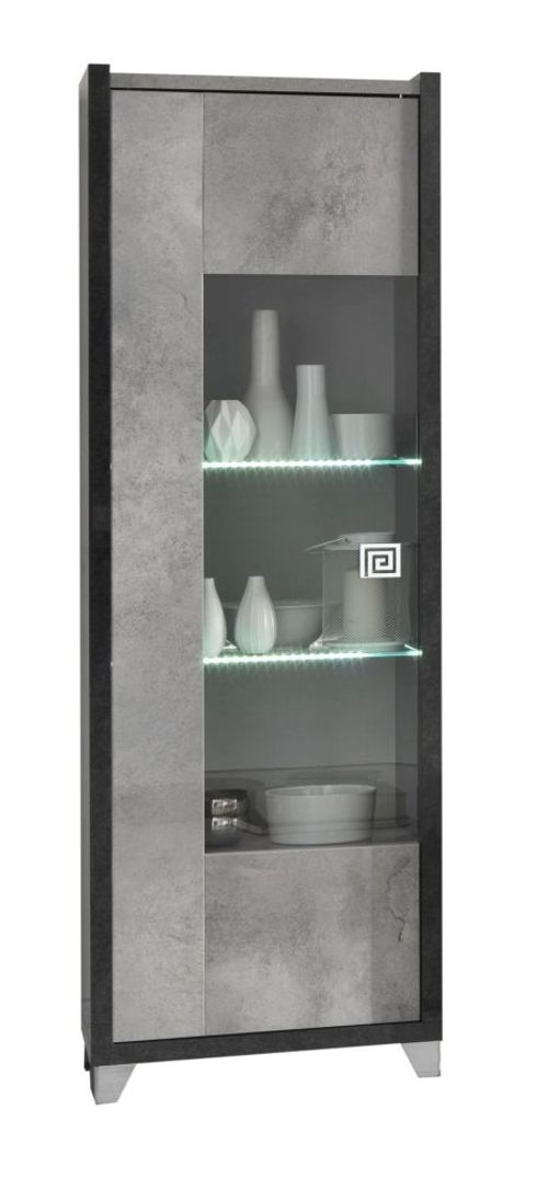 Milo Grey 1 Door Display Cabinet LHF