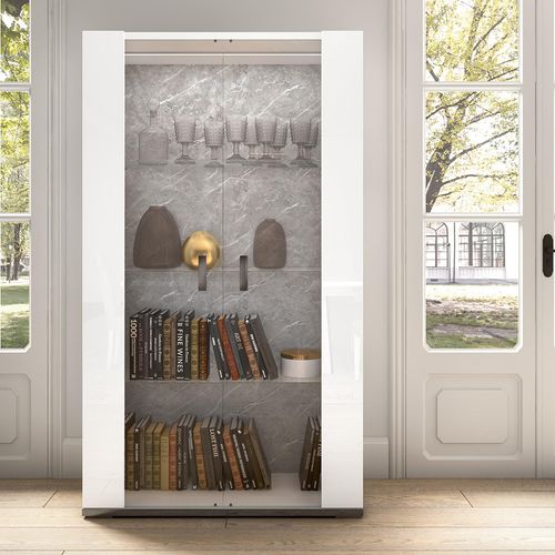 Modern Mara Vitrine - 2 Door - White