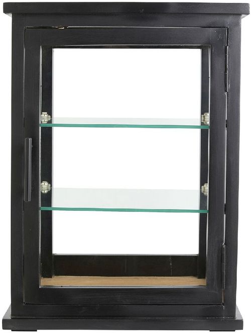 Arno Black Mango Wood 1 Door Display Cabinet