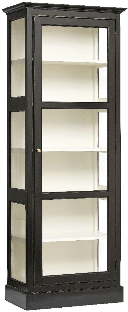 Classic Black Mango Wood 1 Door Display Cabinet