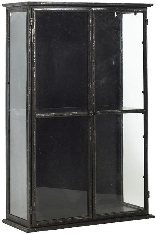 Downtown Black 2 Door Glass Wall Display Cabinet