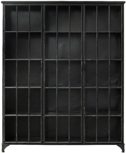 Downtown Black 3 Door Display Cabinet