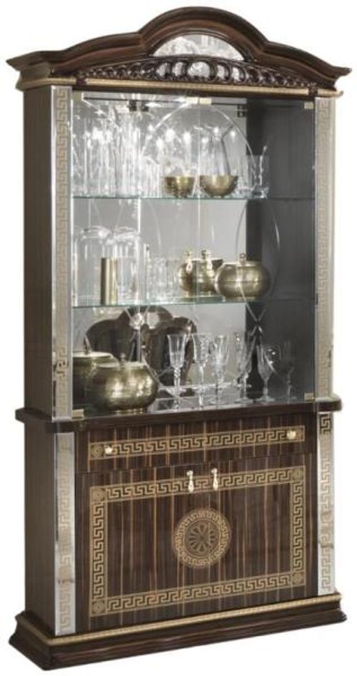 New Venus Walnut Italian 2 Door Display Cabinet