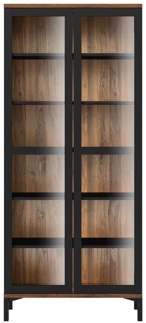 Roomers Black 2 Door Glazed Display Cabinet