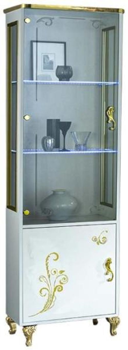 Sofia White Italian 1 Door Display Cabinet