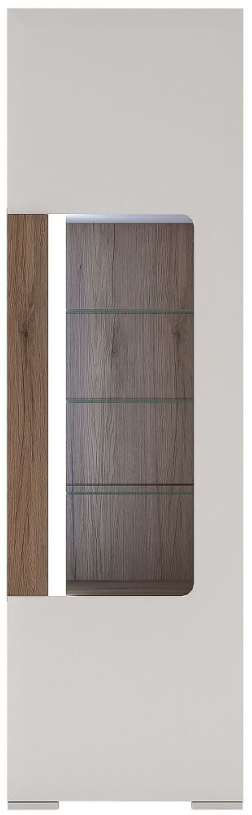Toronto White Gloss Narrow Glazed Display Cabinet