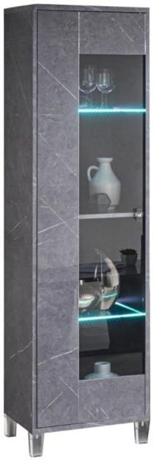 Vittoria Grey Italian 1 Door Display Cabinet