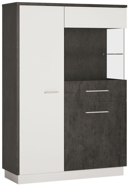 Zingaro Grey and White Low Display Cabinet - RHF