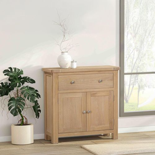 Hayley Oak 2 Door Compact Sideboard - 80cm