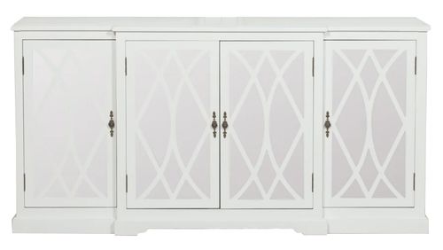 Jaconita White Mirrored Front 4 Door Extra Large Sideboard - 180cm