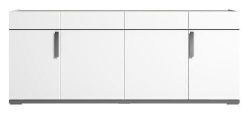 Modern Mara White 195cm Large Buffet 4 Door Sideboard with Metal Handle