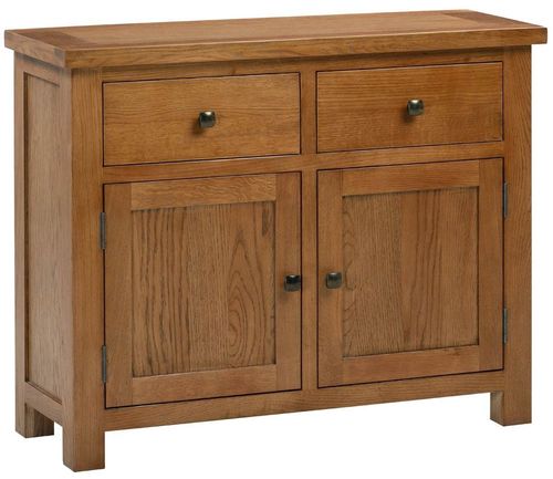 Original Rustic Oak Small 2 Door Sideboard