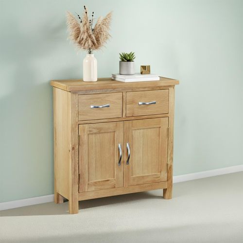 New Trinity Compact Sideboard - 75cm - 2 Door - Natural Oak