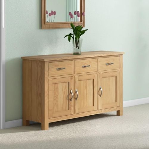 New Trinity Medium Sideboard - 130cm - 3 Door - Natural Oak