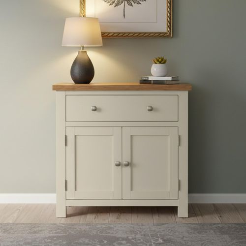 Lundy Compact Sideboard - 2 Door - 80cm - Ivory Painted