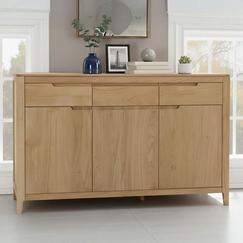 Dunmore Medium Sideboard - 120cm - 3 Door - Oak