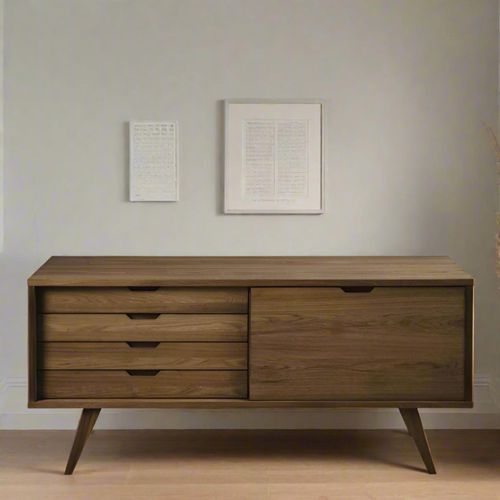 A-Line Smoked Oak 4 Drawer Large Sideboard