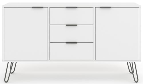 Augusta White Medium Sideboard with Hairpin Legs - 2 Doors
