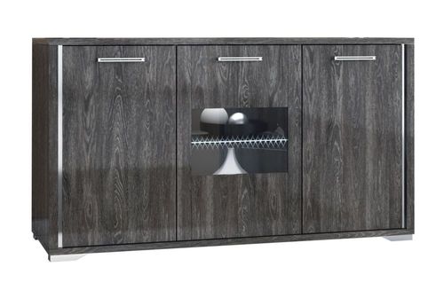 Augusta Grey Oak Effect 3 Door Medium Sideboard