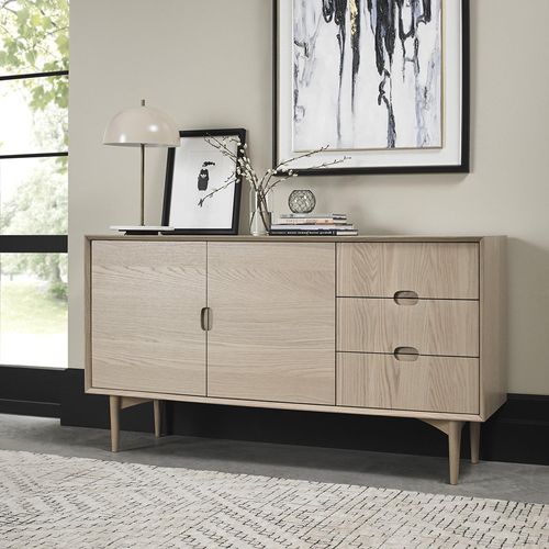 Dansk Scandi Oak Large Sideboard - 2 Door - 3 Drawer