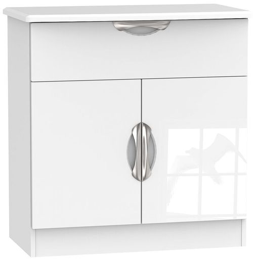 Camden White Gloss Compact Sideboard - 2 Doors