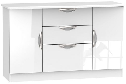 Camden White Gloss Medium Sideboard - 2 Doors