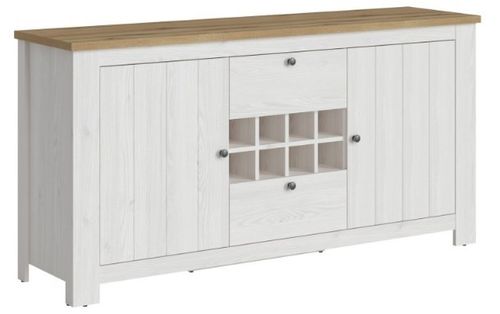 Celesto White 2 Door Large Sideboard with Wine Rack