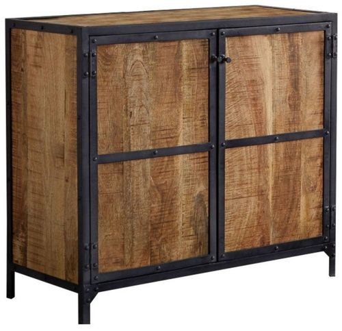 Chamba Industrial Wood and Iron 90cm Small Sideboard